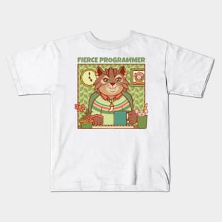 Dread Fierce Programmer Cat Kids T-Shirt